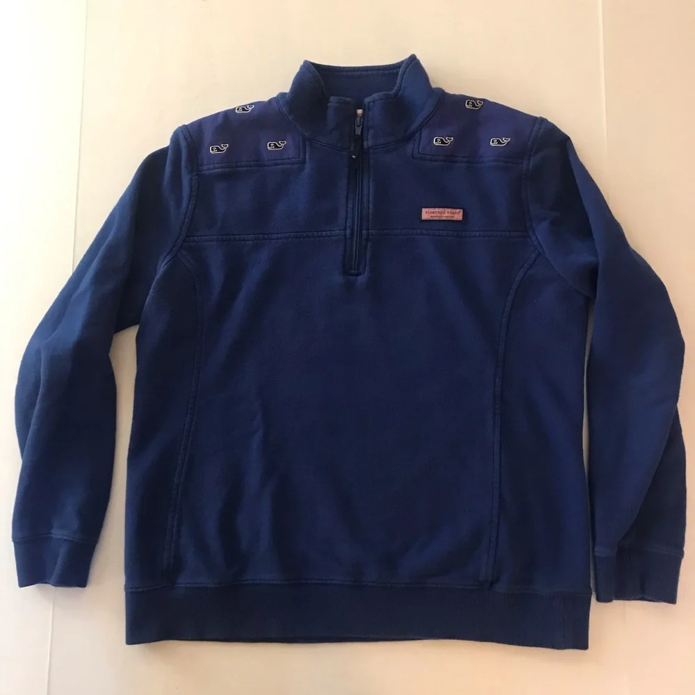 Vineyard Vines 1/4 Zip Whale Embroidered Shep Shirt Pullover Blue Women’s Medium